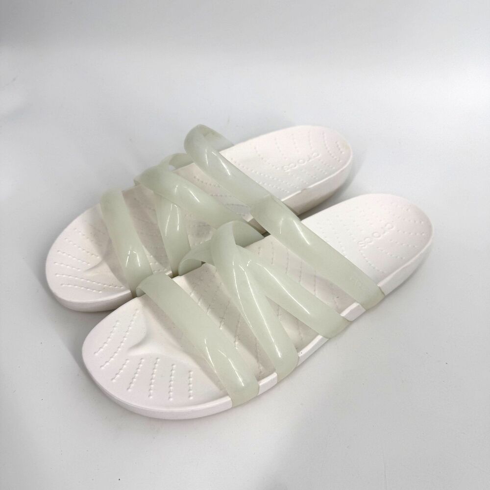 CROCS Splash White Strappy Slide Sandals 9